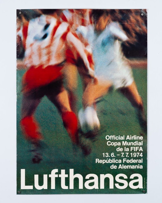 Image 1 of Lufthansa Copa Mundial de la Fifa 1974 – Originele vintage Lufthansa-poster – Vintage – 84,1x59,4 cm A1