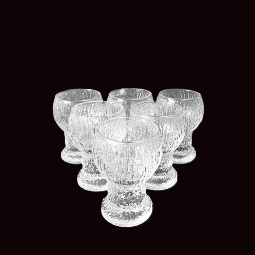 Timo Sarpaneva - Iittala - 6 borrelglazen / likeurglazen / shotglazen "Kekkerit" – glazen karaffen, Glass