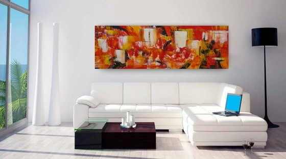 Image 1 of Abstract Schilderij Maat 150x50