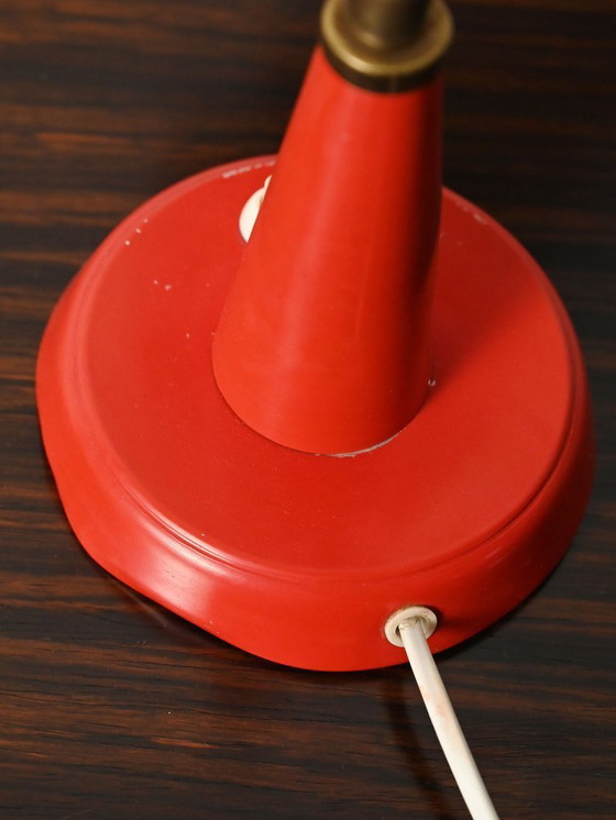 Image 1 of Gemi red Scandinavian table lamp, 1960s