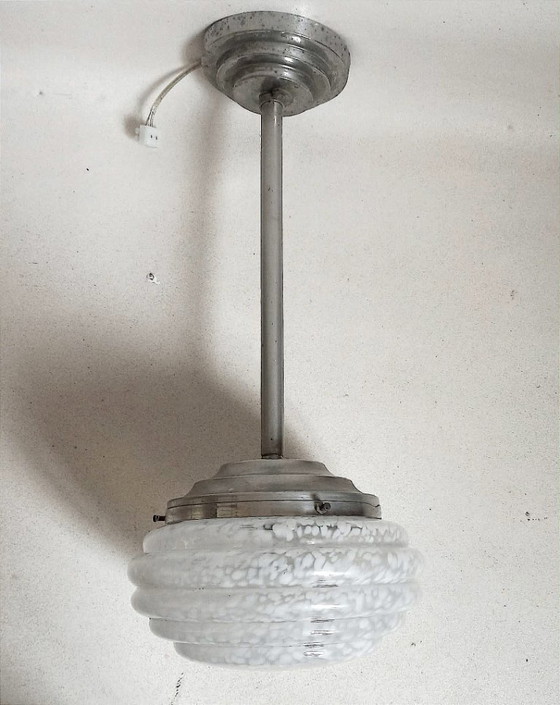 Image 1 of Lampada a sospensione Art Déco, vetro Clichy, altezza 52 cm