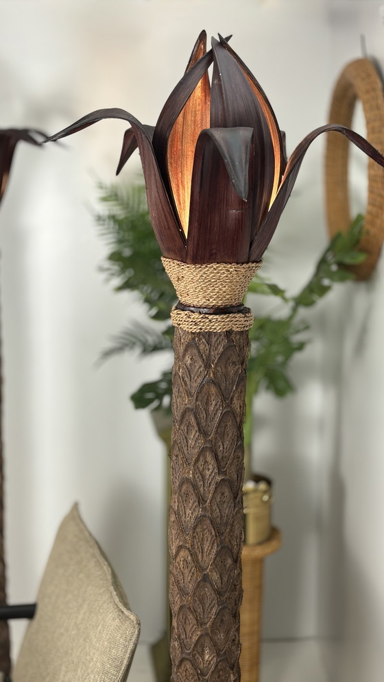 Image 1 of 2 x Vintage palmboom lampen set vloerlampen 195 cm