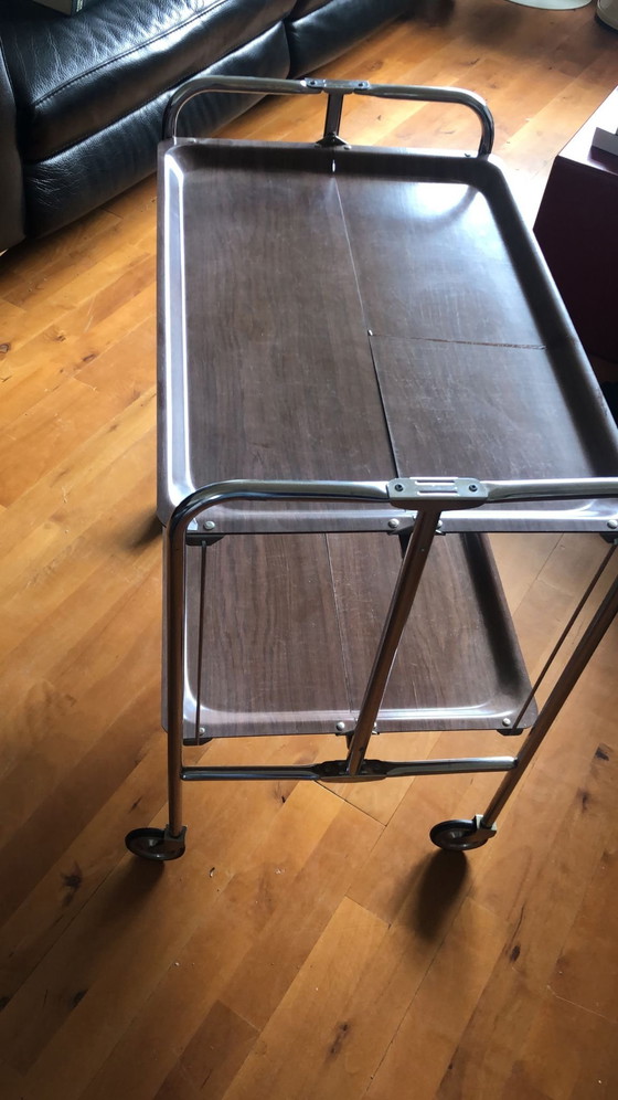 Image 1 of Chariot de service vintage sur roues 