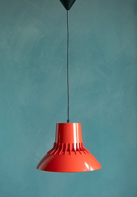 Image 1 of Lampada a sospensione scandinava rossa di Sven Middelboe per Nordisk Solar