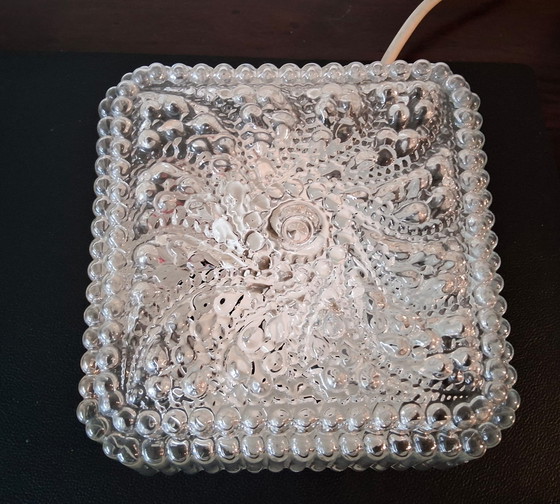 Image 1 of Vintage vierkante glazen plafondlamp j60:70