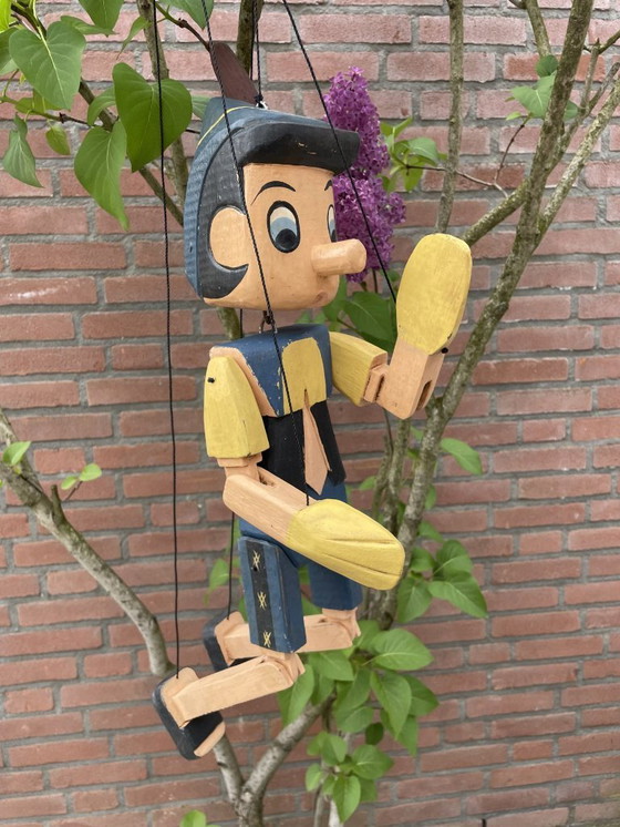 Image 1 of handgefertigte Holzpuppe „Pinocchio“, 61 cm