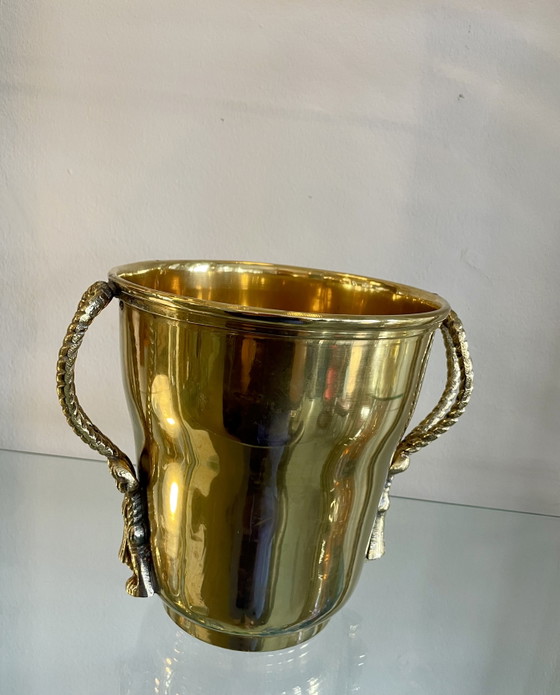 Image 1 of Handgemaakte Franse wijnkoeler/champagnekoeler van messing