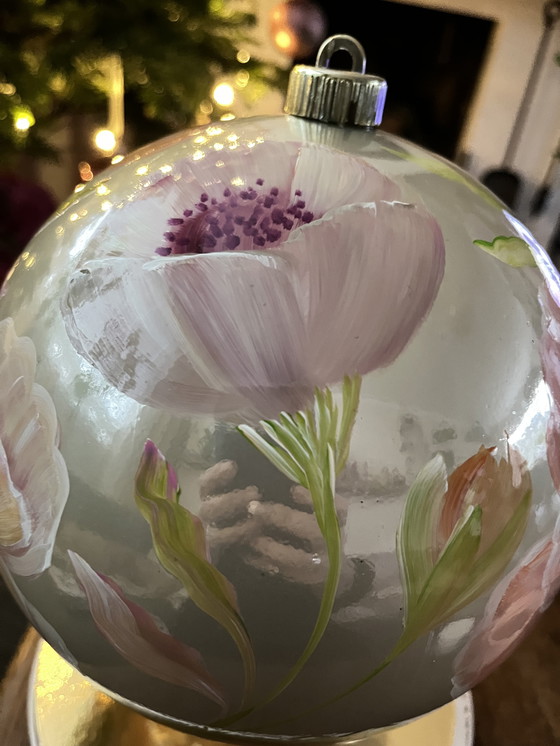 Image 1 of Hand-painted LARGE Christmas ball