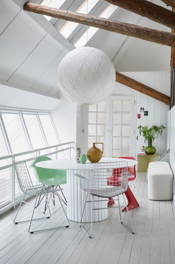 Image 1 of HKliving Pillar eettafel wit – Ø140 cm