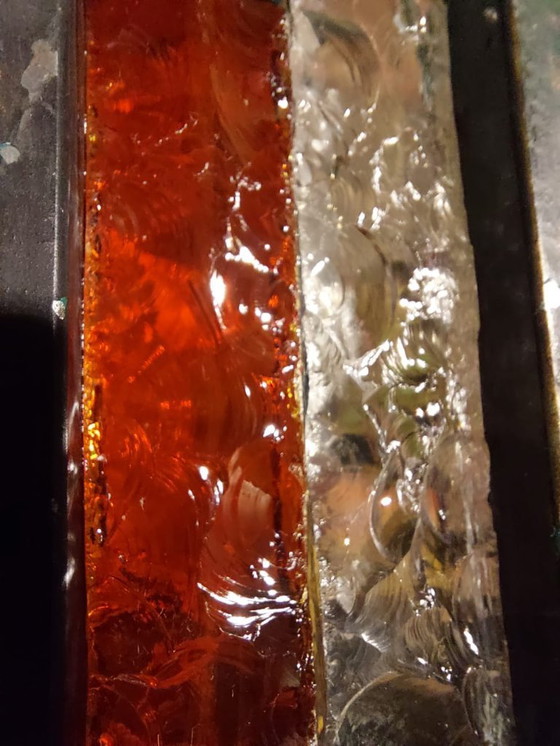 Image 1 of Een paar brutalistische wandlampen van Murano-glas uit de jaren 1960.