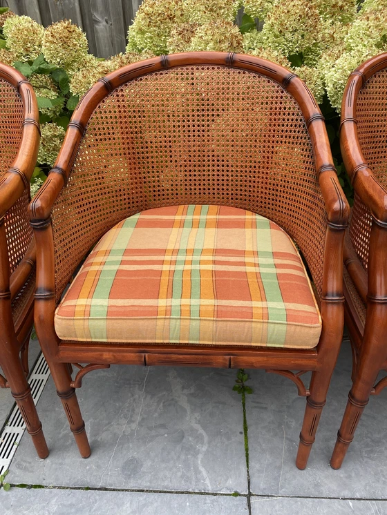 Image 1 of 4x Vintage Giorgetti Faux Bamboo Chairs