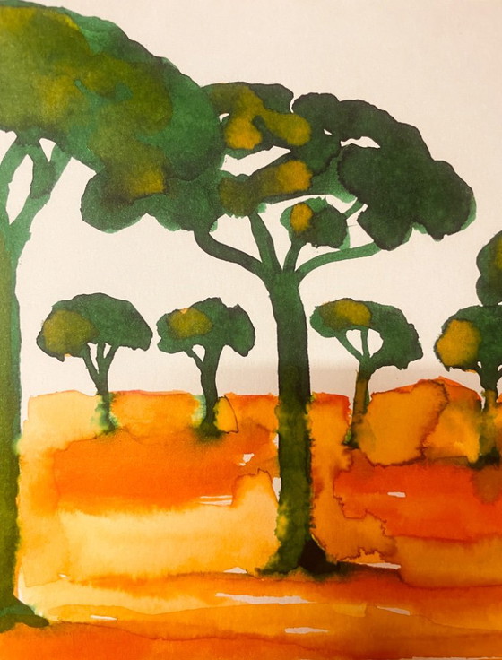 Quadro Firmato Paesaggio 'Alba Provenzale nella Pineta' – P. Crilha, Arte, Paper (photo 7 of 9)