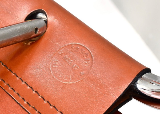 Image 1 of 4X Mart Stam S33 Chairs by FASEM in Chrome and Saddle Leather, Italy – 1970’s