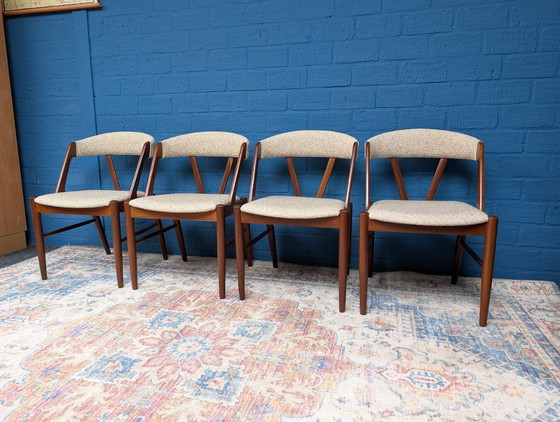 4x Chaises Design Vintage, Henning Kjærnulf, Années 60 – Chaises de salle à manger, Wool (photo 4 of 18)