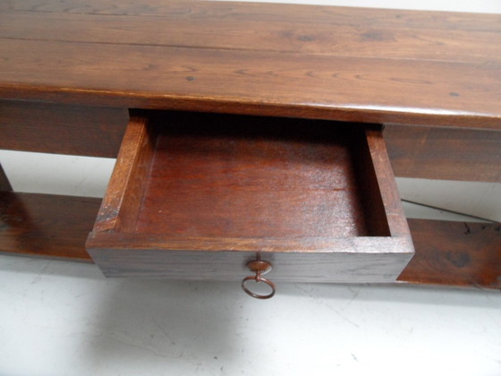 Image 1 of antiek eiken sidetable