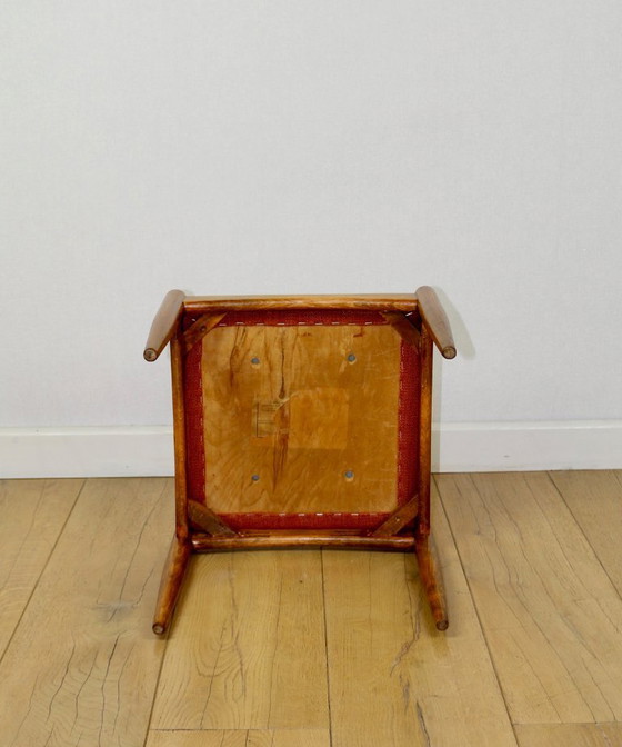 Image 1 of Edmund Homa stool, orange brick structural seat