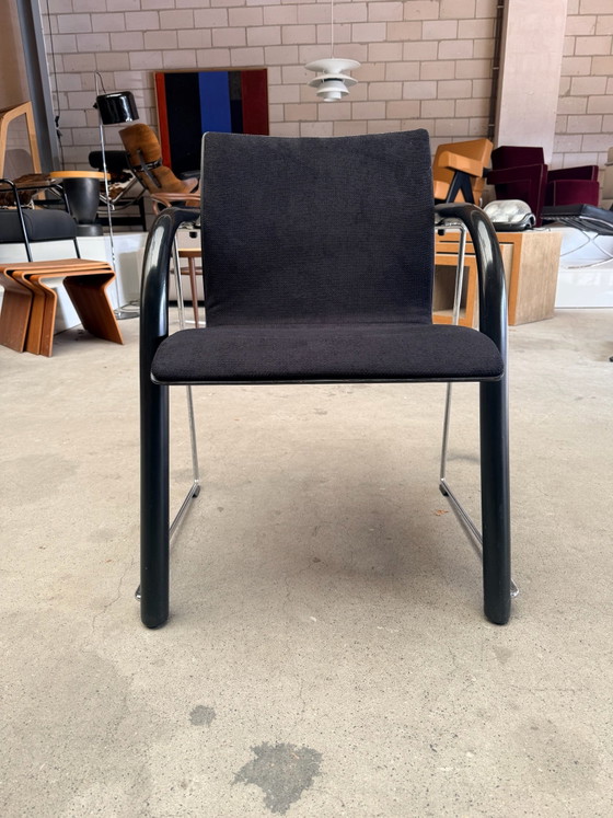 Thonet S320, Wulf Schneider & Ulrich Böhme (Lagerbestand: 2), Stühle und Loungesessel, Stoff, Holz, Schwarz (Foto 12 von 14)