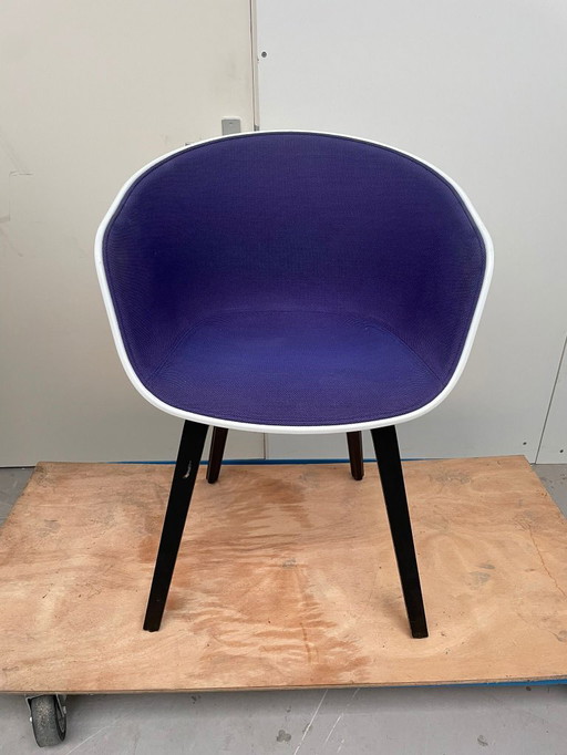 5x HAY about a chair AAC22 dining chairs white - Upholstered interior purple