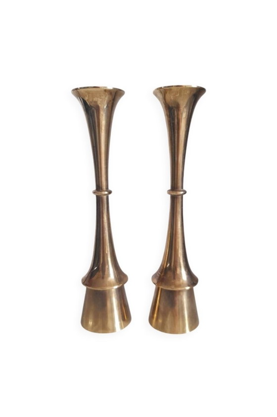 Image 1 of Pair of Quistgaard brass candlesticks