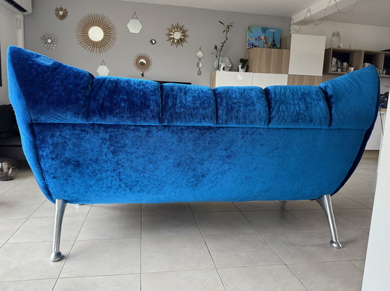 Image 1 of Bretz 3-zitsbank - model Cloud 7 - koningsblauw fluweel