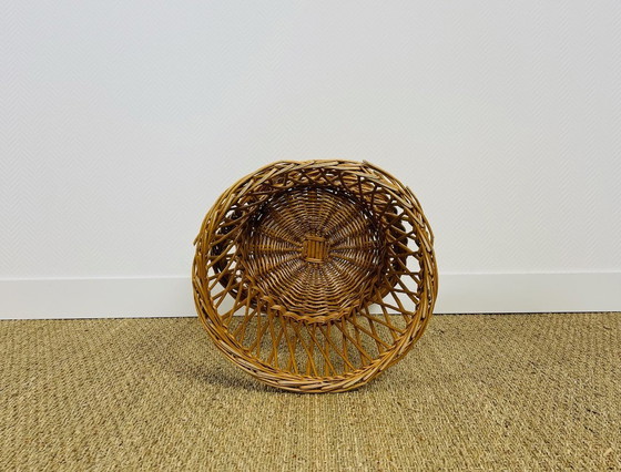 Image 1 of Fauteuil pour enfant vintage fabriqué à la main en rotin, 1960