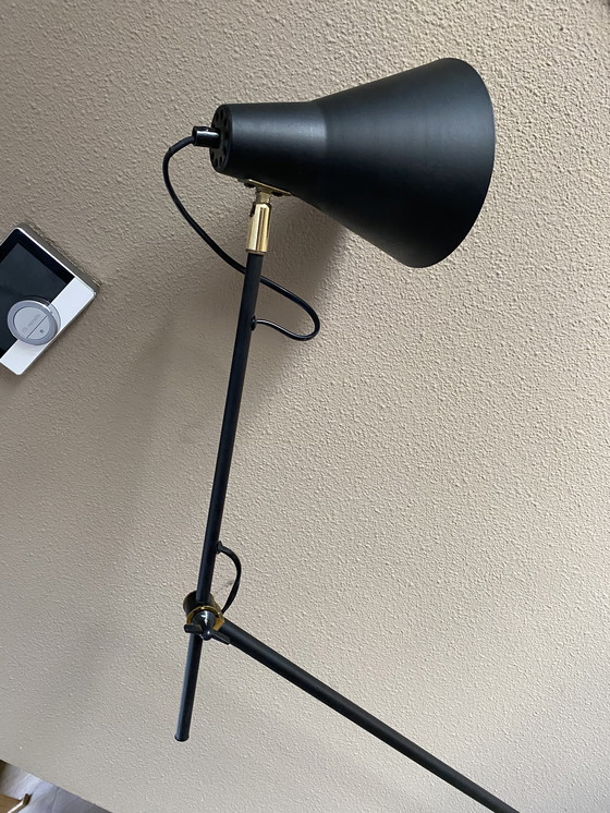 Image 1 of Lampadaire noir en forme de canne à pêche