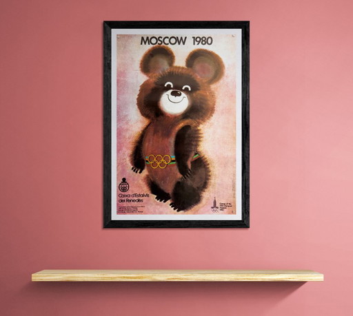 🏟Misha Bear (Moscow Olympics Mascot) – 1980 – Original Poster by Viktor Chizhikov | Spanish‑market Edition | 61 × 41 cm | Spain