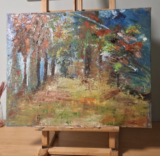 Origineel impasto olieverfschilderij Kathleen Storme (2022) – 'Adem van het Najaar'