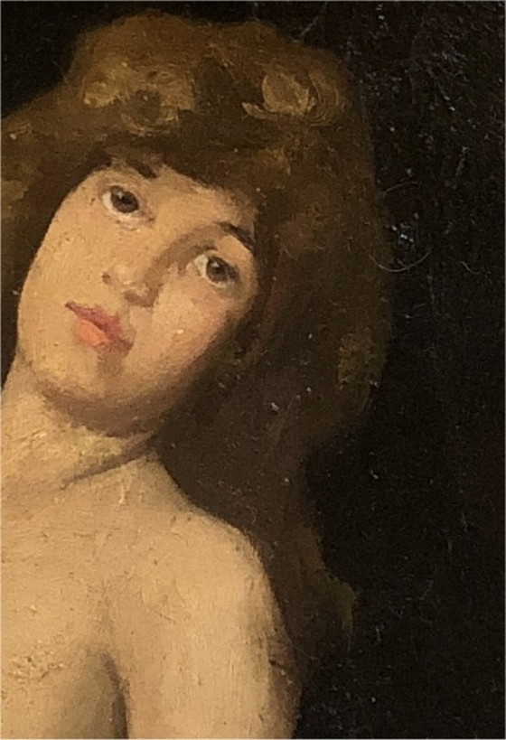 Image 1 of Early 20th Century French School Female Nude – Oil on Wood Panel, Framed