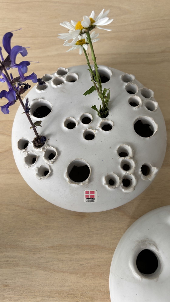 Image 1 of 2 sizes vintage Ikebana candlesticks, vases Aage Wurtz Studio, Denmark