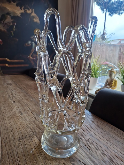 Vaso a corona soffiato a mano/vaso a ragnatela