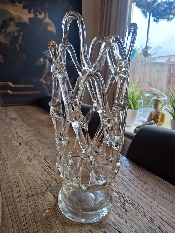 Image 1 of Vaso a corona soffiato a mano/vaso a ragnatela