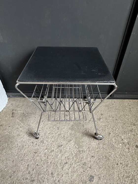 Image 1 of 1950s rolling newspaper rack