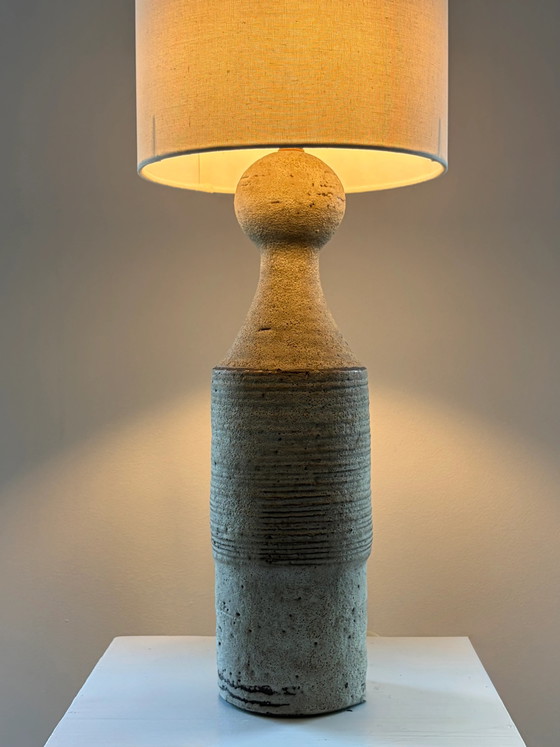 Lampe de table en céramique vintage – Ceramic, Cotton, Mid Century Modern (photo 4 of 5)