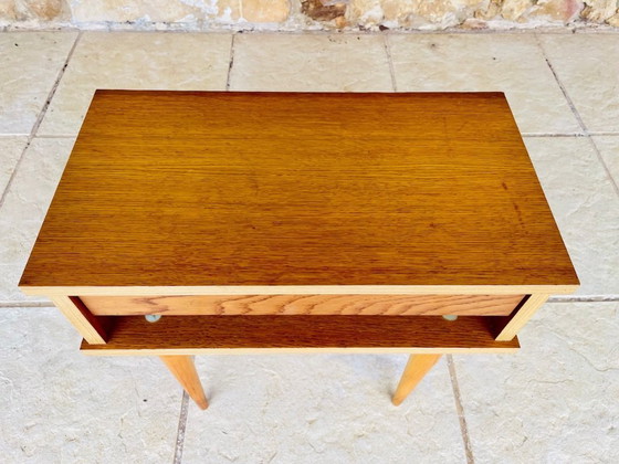 Image 1 of Mid-Century, Oak Nightstand , Circa 1960s 1970s