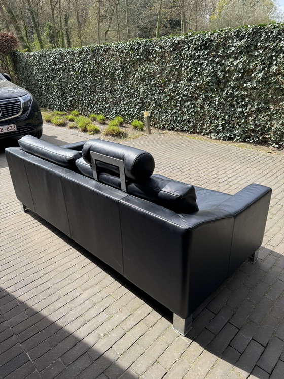 Image 1 of 2x Leolux three-seater leather sofas