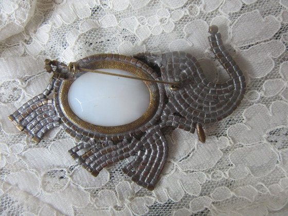 LARGE ELEPHANT BROOCH PIN FROM THE FIFTIES GERMANY – Decorative Objects, Metal (photo 3 of 8)