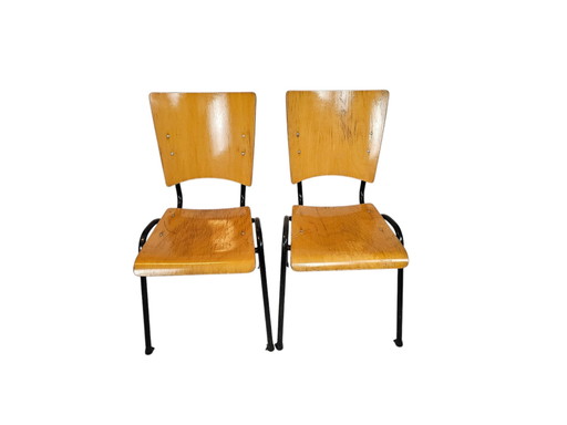 Marko - Ynske Kooistra - Silla escolar - Industrial - Madera - Metal -60'S
