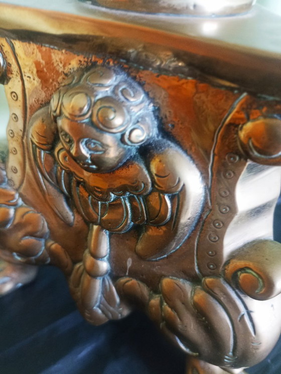 Image 1 of Eccezionale coppia di candelieri da altare barocchi, 72 cm!, ottone degno di un museo - ca. 1700