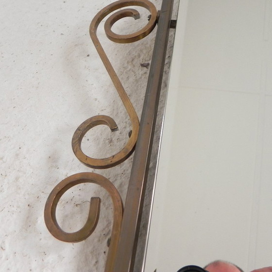 Specchio vintage con cornice in ottone, anni '50 – Glass (photo 6 of 9)