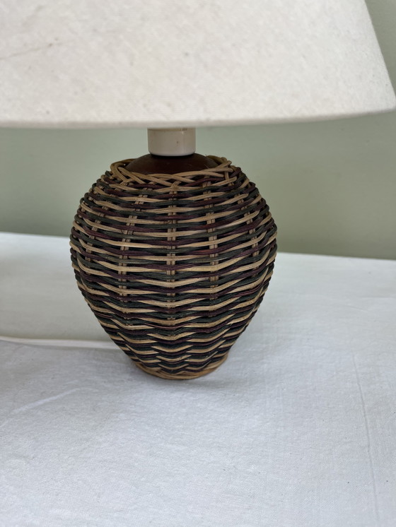 Image 1 of Lampada da comodino vintage in vimini