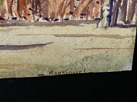 Vintage Franse aquarel van Martigues, Provence – Gesigneerd A. Bianne, ca. 1930 – Schilderijen & Tekeningen (photo 5 of 9)