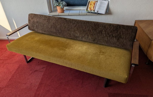 Divano letto Gelderland con braccioli in legno di Rob Parry, anni '60