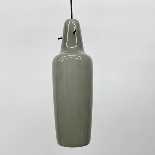Mid-century grijze glazen hanglamp, Scandinavisch jaren 60