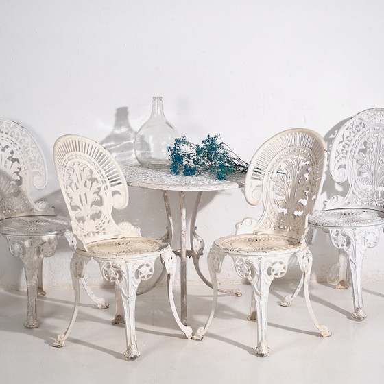 Conjunto de mesa y sillas de jardín Art Nouveau (c.1950). Set de 5 piezas – Conjuntos de jardín, Aluminium (photo 4 of 39)