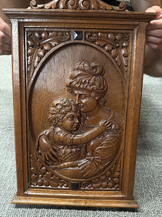 Image 1 of Houten uitgewerkt paneel.