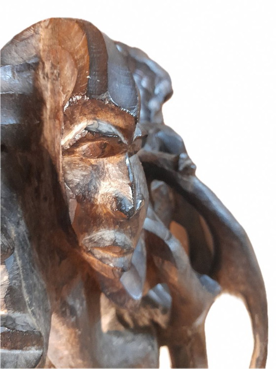 Makonde Shetani Beeld – Beeldhouwkunst, Wood (photo 8 of 11)