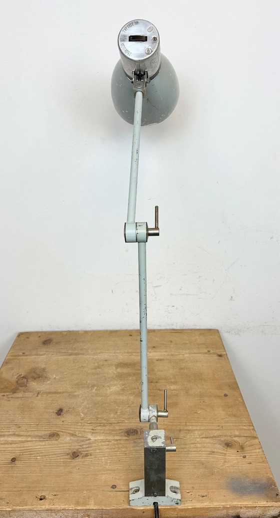 Image 1 of Lampe de table industrielle grise d'Elektrosvit, années 1970