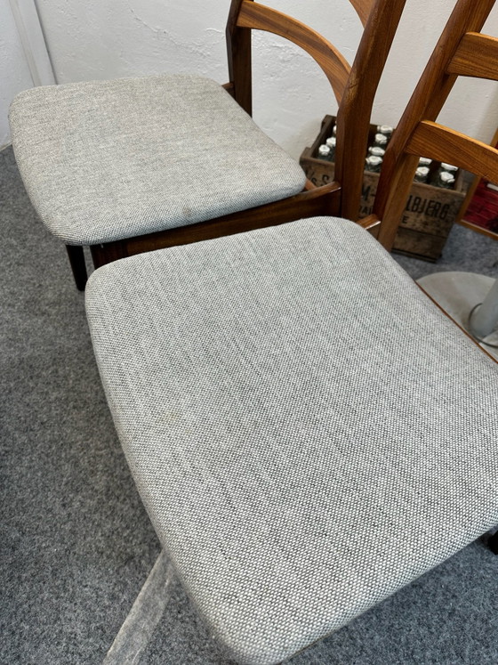 4 Chaises de salle à manger en teck Mid Century Vintage, Bois, Marron (photo 5 sur 14)