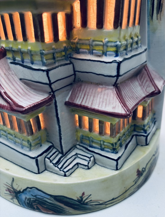 Image 1 of Einzigartige antike Palastlampe aus Taiwan (Republik China) – Keramik-Wand- und Tischobjekt – ca. 1960